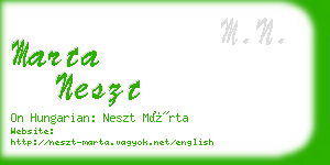 marta neszt business card